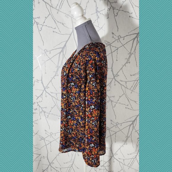 J. Crew Floral Printed Peasant Blouse - Picture 2 of 4